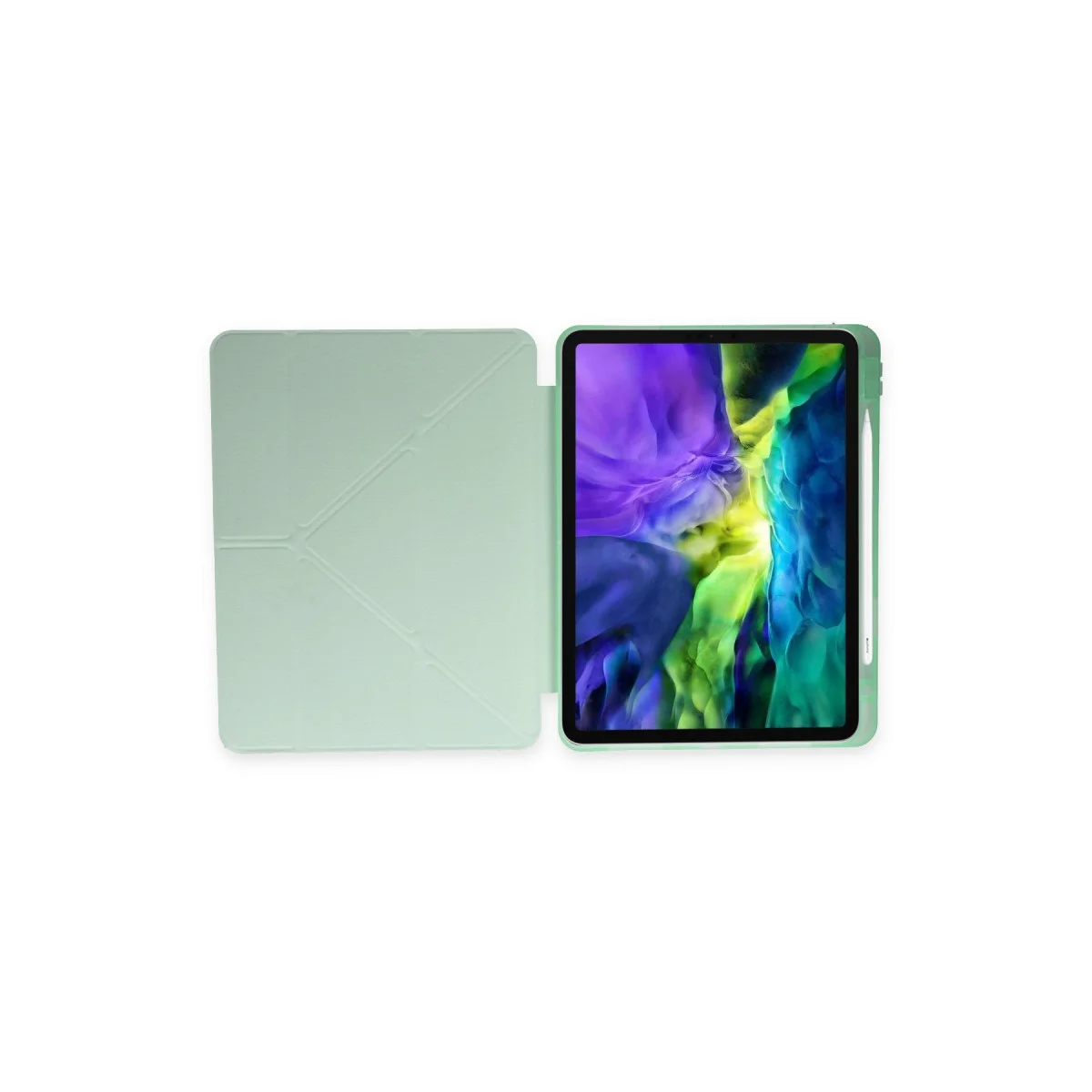 iPad Pro 11 (2024) Kılıf Kalemlikli Mars Tablet Kılıfı - Açık Yeşil