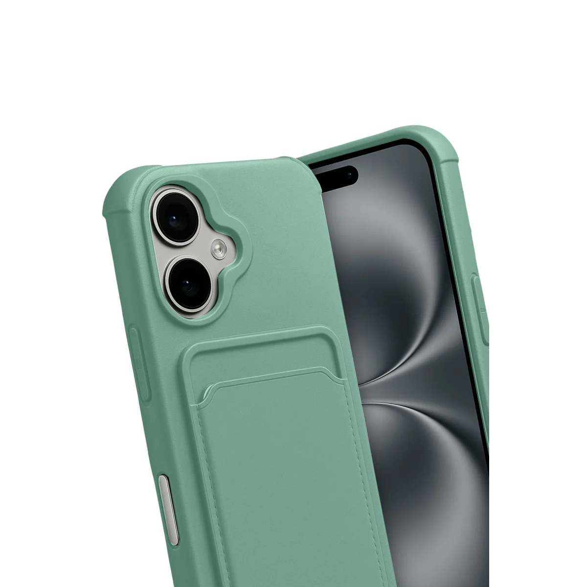 iPhone 17 Kelvin Kartvizitli Silikon - Açık Yeşil
