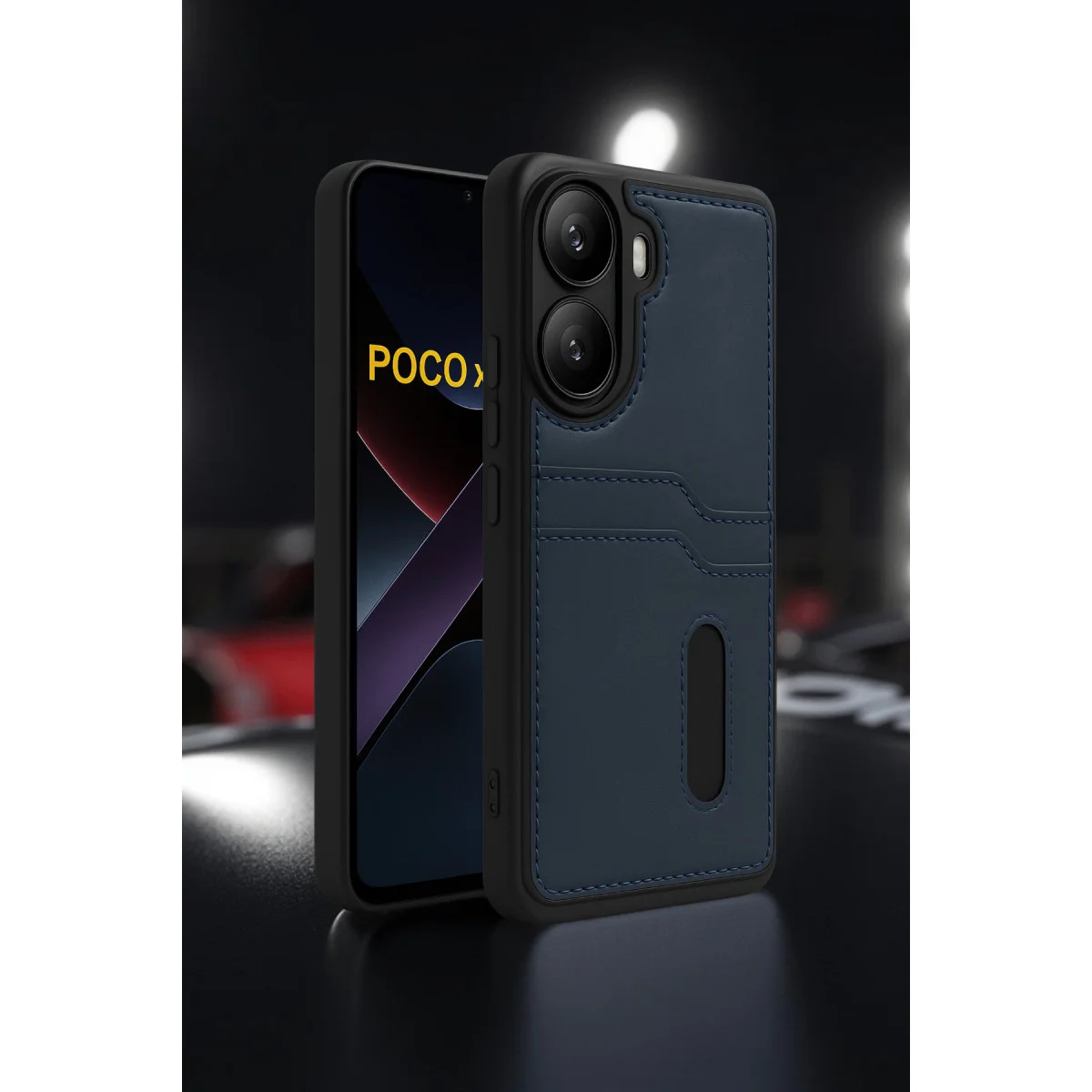 Poco X7 Pro Kılıf Sara Kartvizitli Deri Kılıf - Taba