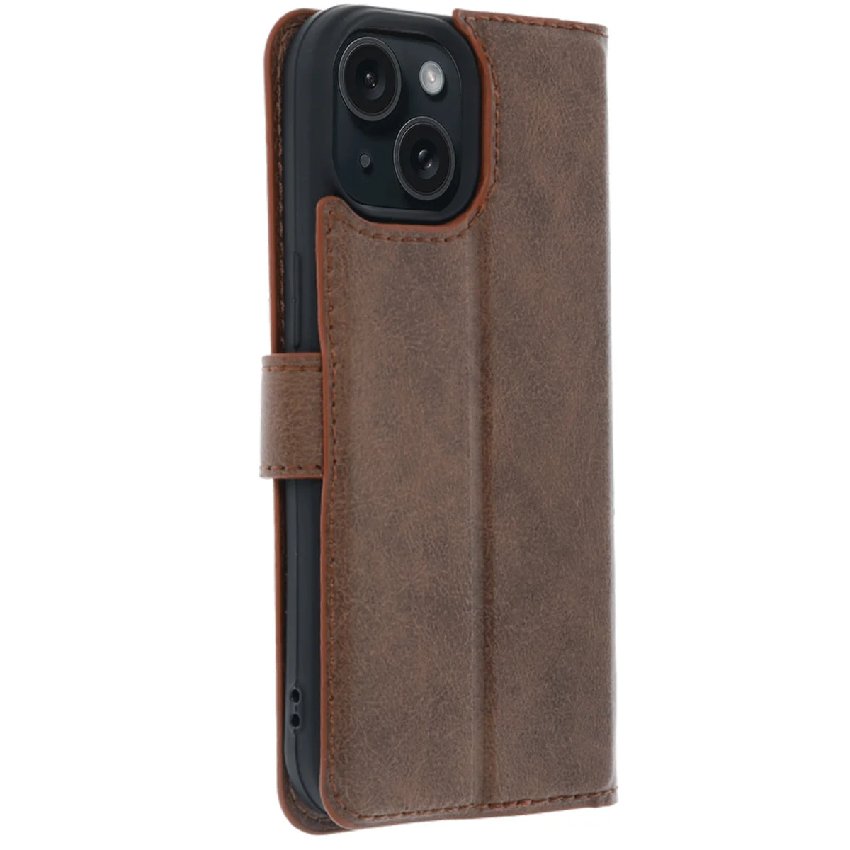 iPhone 15 Trend S Plus Kapaklı Kılıf - Taba