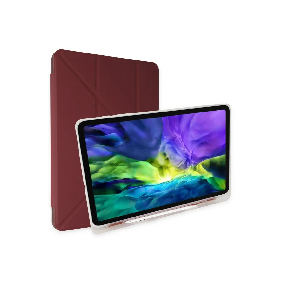 Galaxy P610 Tab S6 Lite 10.4 Kılıf Kalemlikli Mars Tablet Kılıfı - Mürdüm