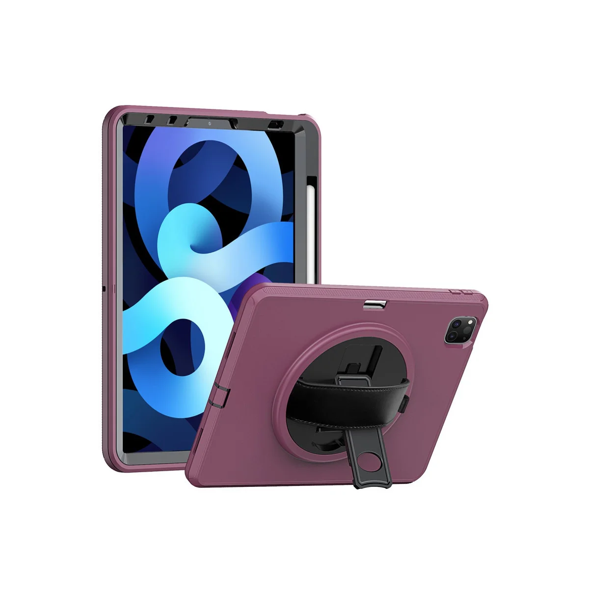 iPad Pro 11 (2018) Kılıf Hand Strap Tablet Kılıfı - Mürdüm