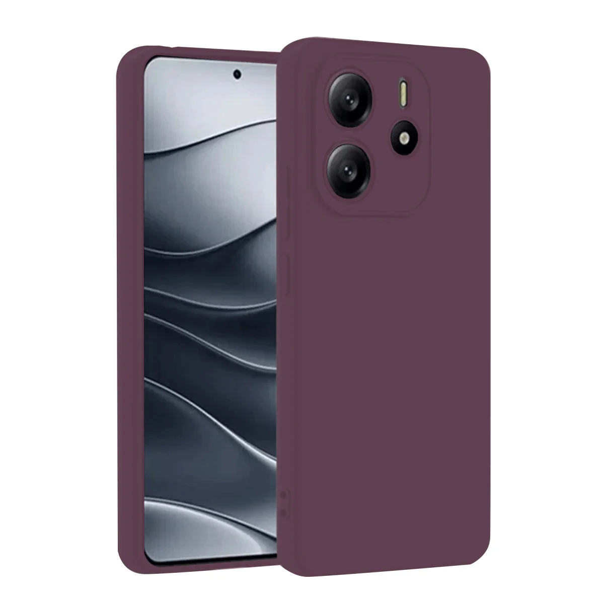 Redmi Note 14 4G Kılıf First Silikon - Mürdüm