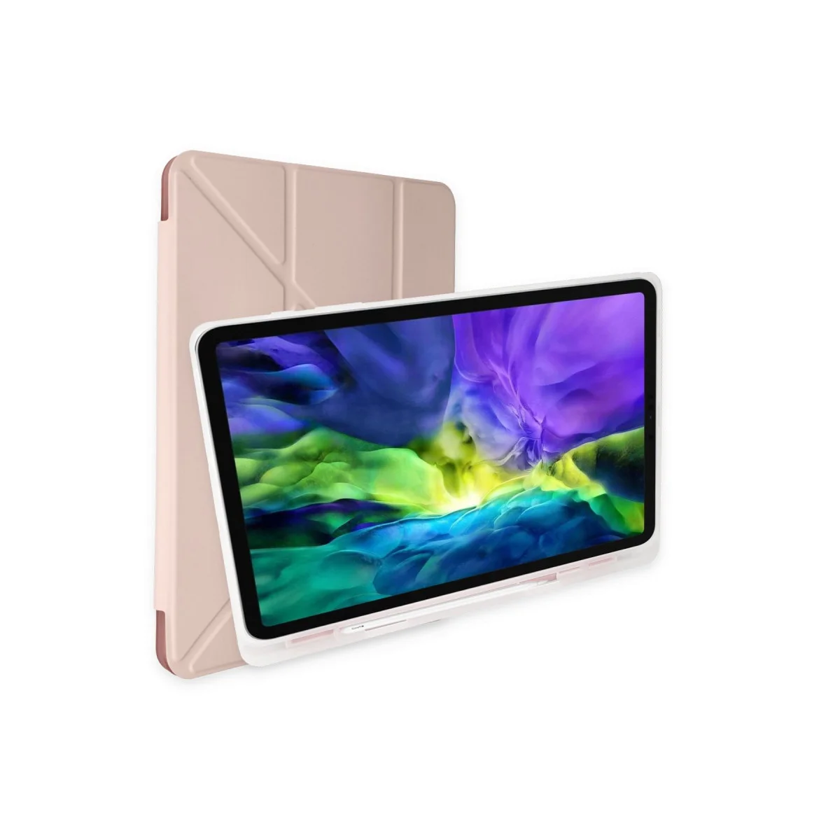 Galaxy T870 Tab S7 11 Kılıf Kalemlikli Mars Tablet Kılıfı - Rose Gold