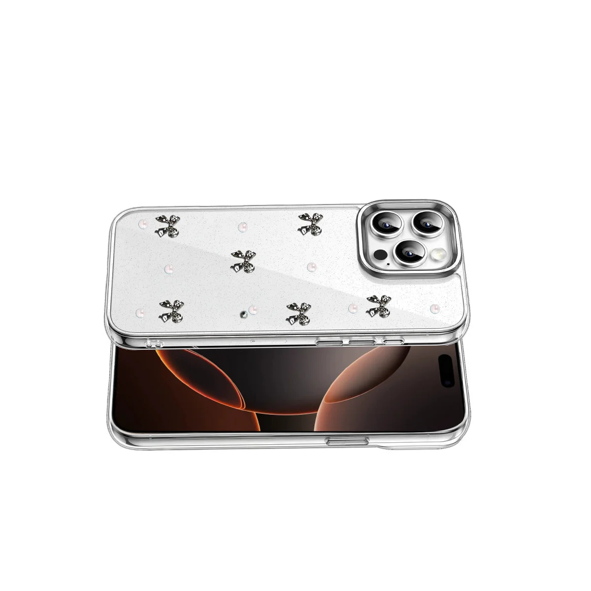 iPhone 15 Pro Max Fiyonk Desenli Kapak - Desen 8