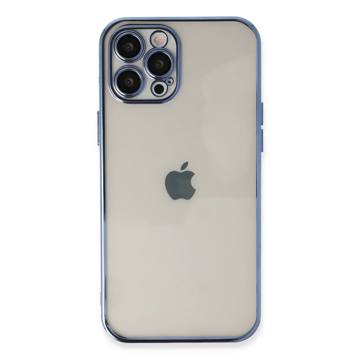 iPhone 12 Pro Max Kılıf Razer Lensli Silikon - Açık Mavi