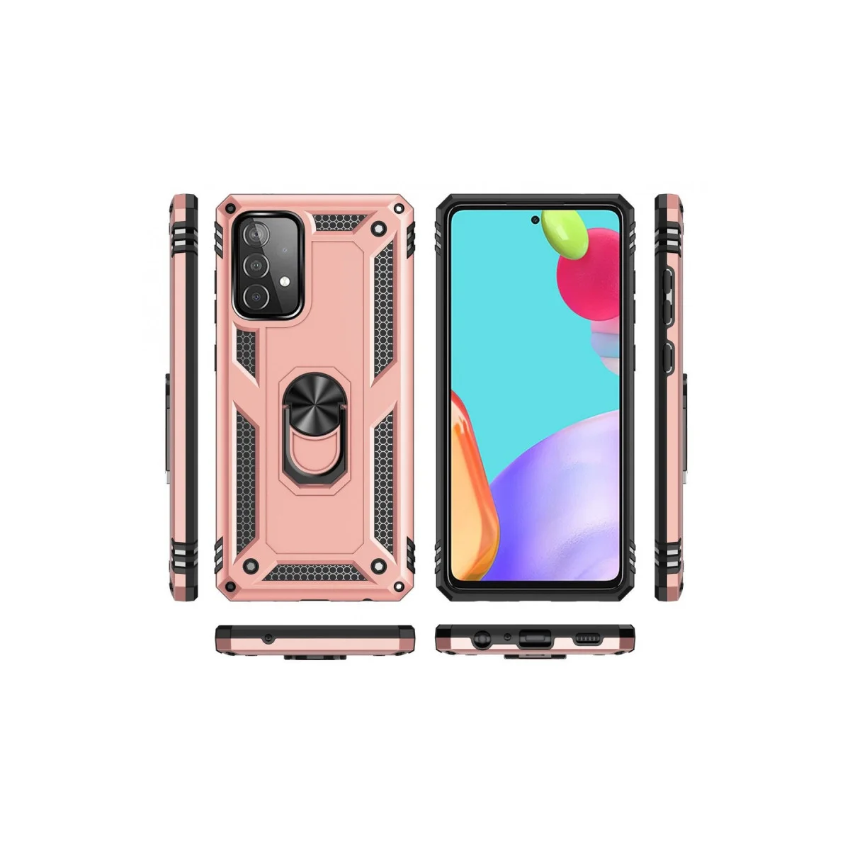 Galaxy A23 4G Kılıf Sofya Yüzüklü Silikon Kapak - Rose