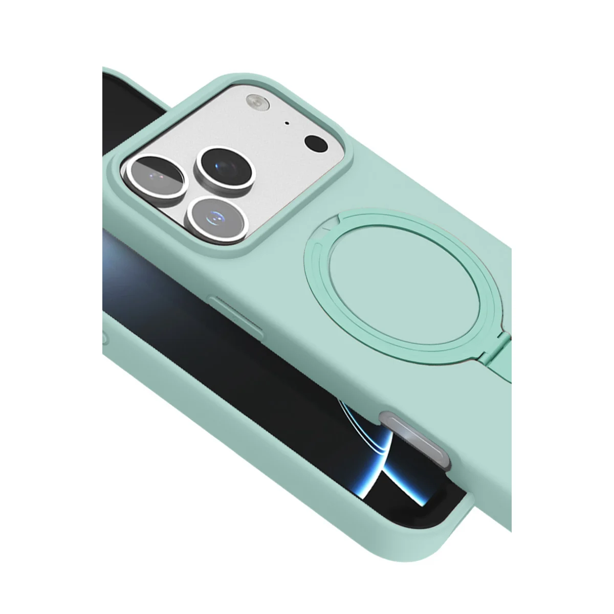 iPhone 17 Pro Regal Magsafe Standlı Kapak - Su Yeşili