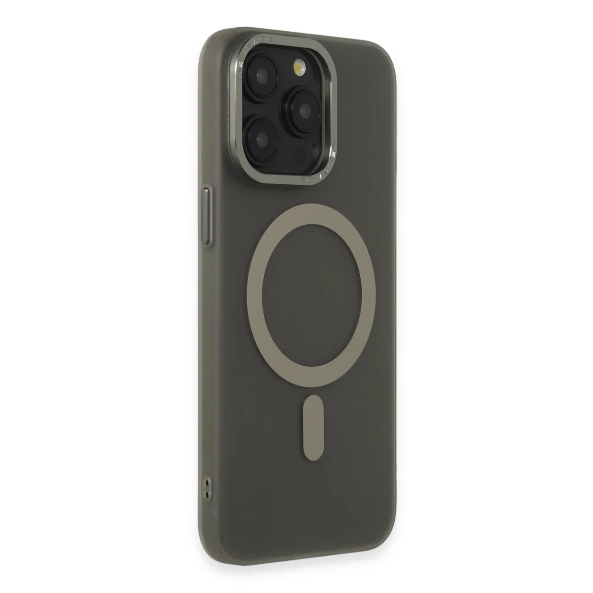 iPhone 15 Pro Max Kılıf Lodos Magneticsafe Mat Kapak - Titan Gri