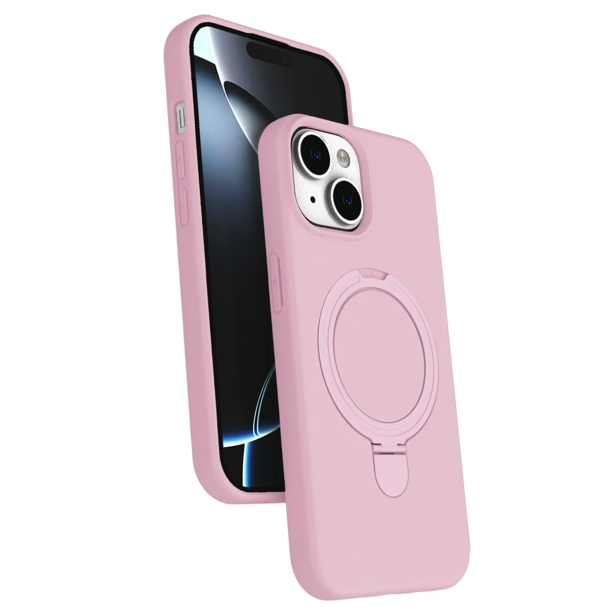 iPhone 14 Regal Magsafe Standlı Kapak - Açık Pembe