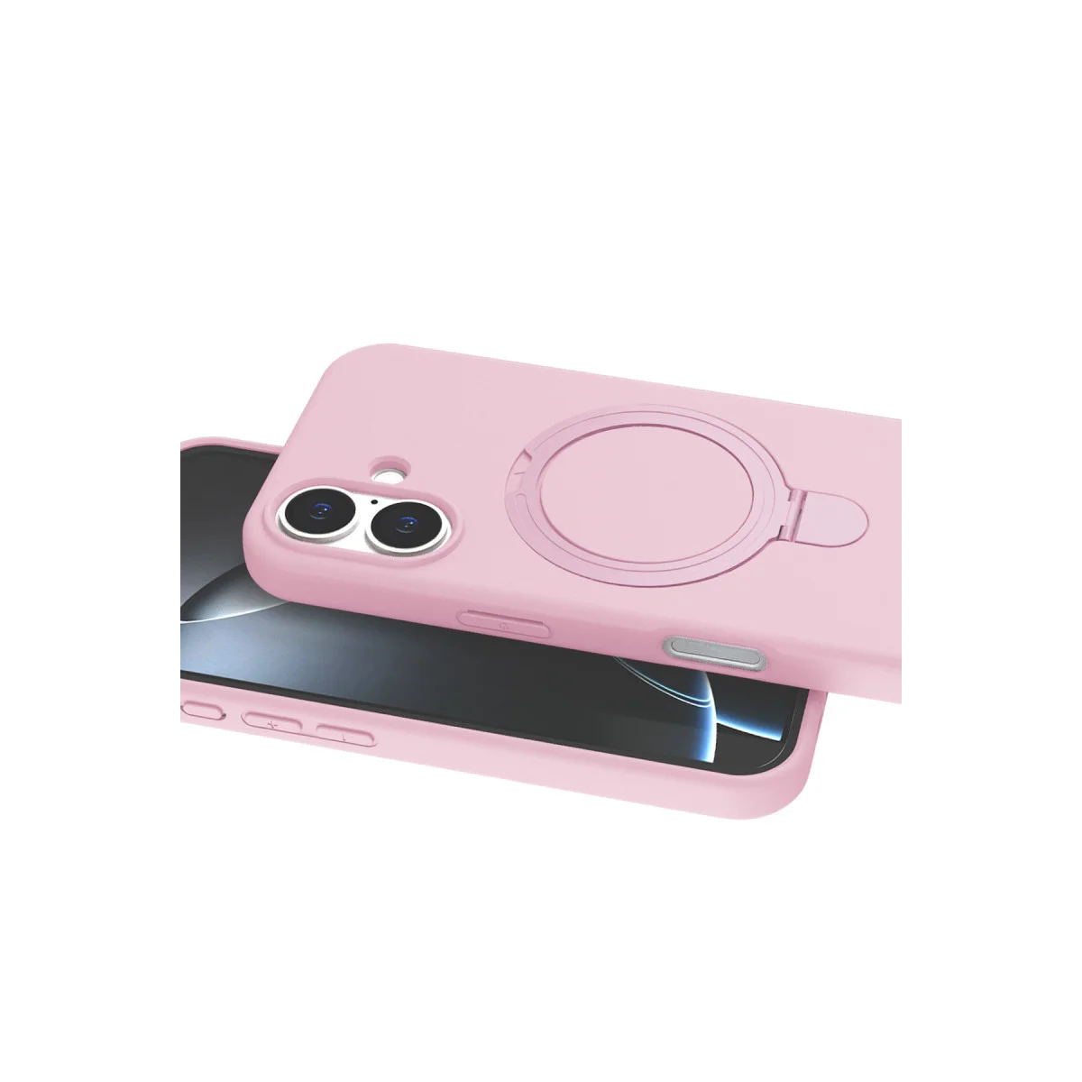 iPhone 16 Regal Magsafe Standlı Kapak - Açık Pembe