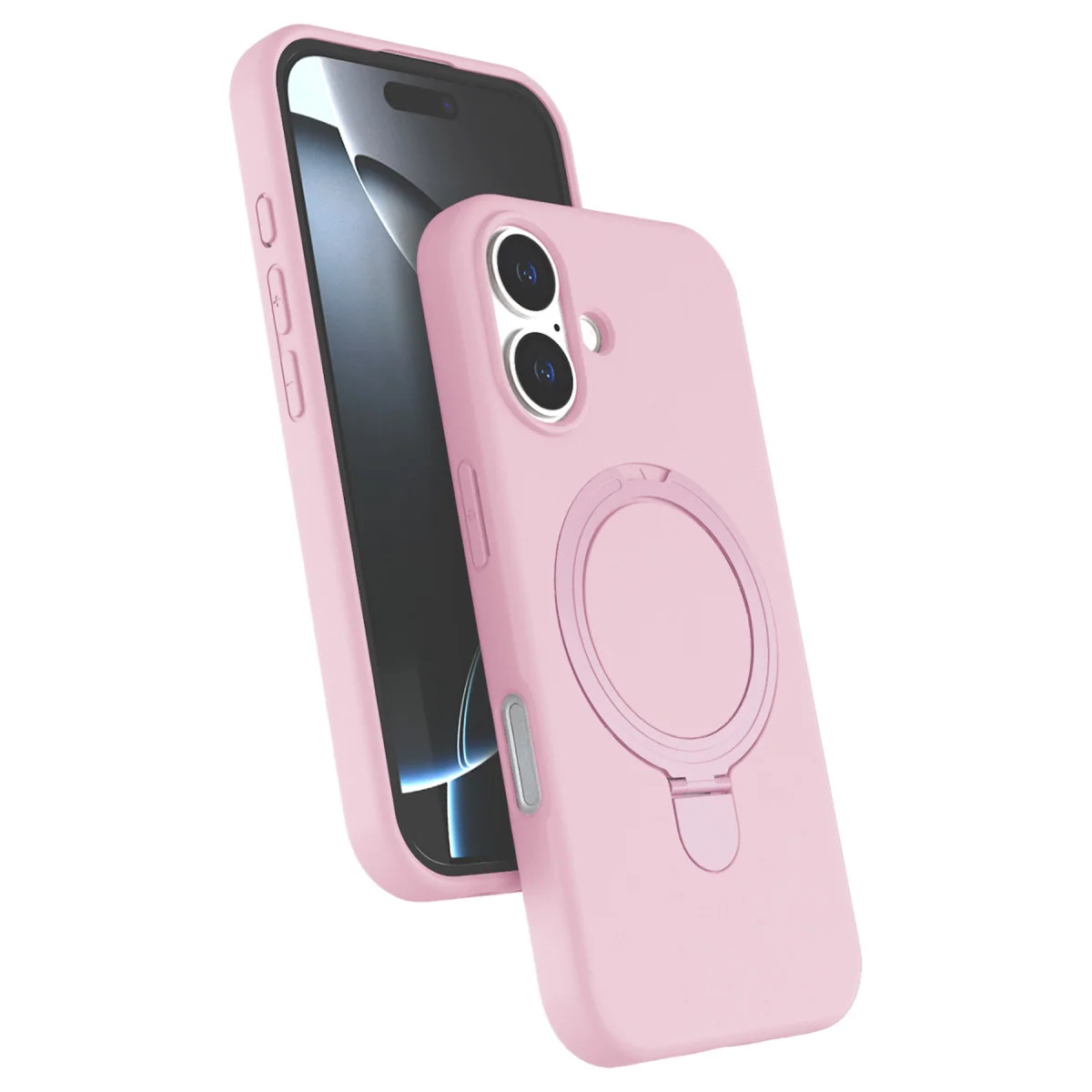 iPhone 16 Plus Regal Magsafe Standlı Kapak - Açık Pembe
