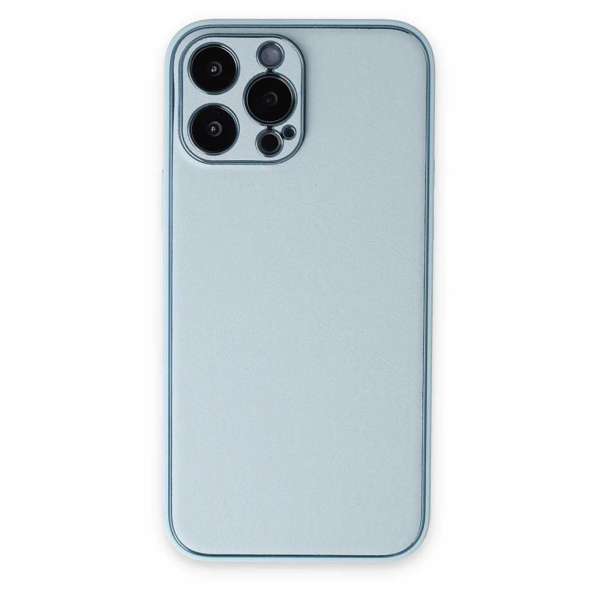 iPhone 14 Pro Kılıf Coco Deri Silikon Kapak - Sky Blue