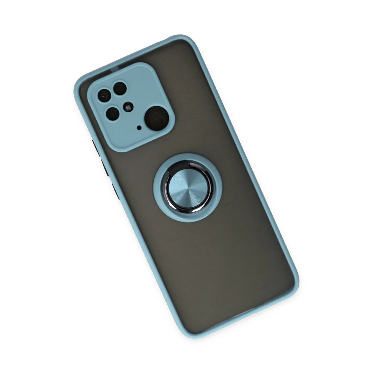 Redmi 10C Kılıf Montreal Yüzüklü Silikon Kapak - Buz Mavi