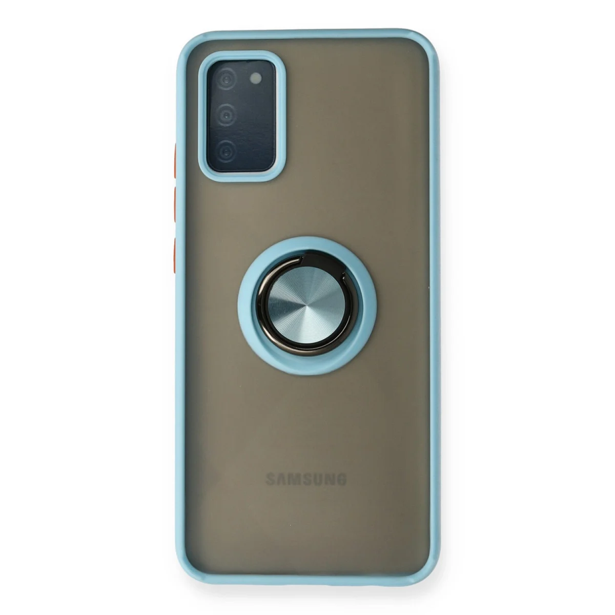 Galaxy A02S Kılıf Montreal Yüzüklü Silikon Kapak - Buz Mavi
