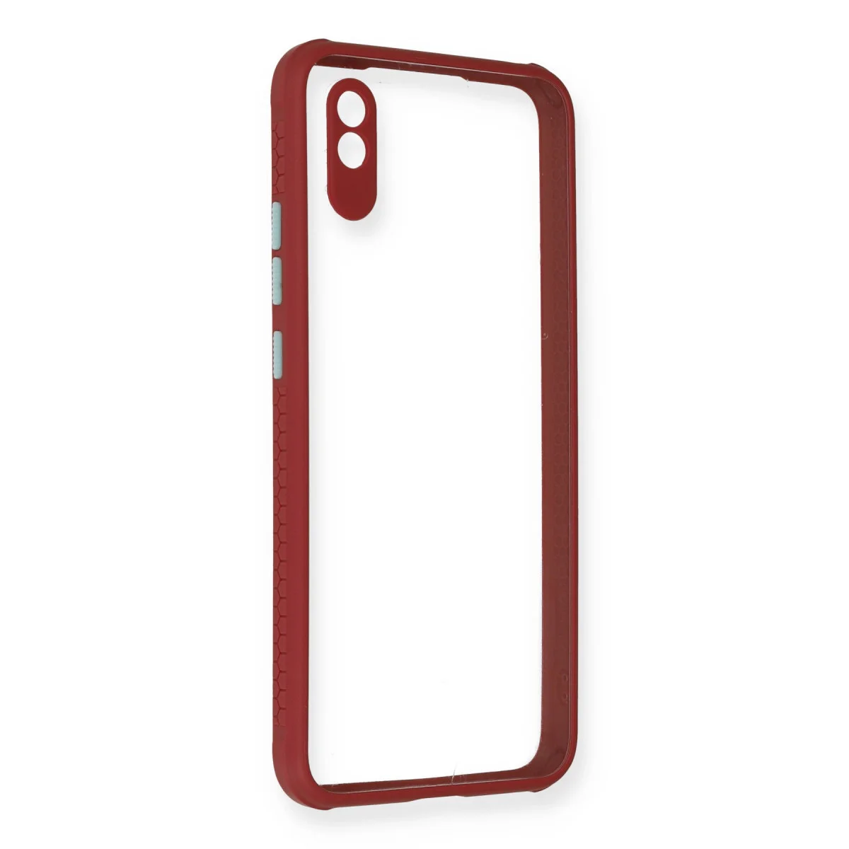 Redmi 9A Kılıf Miami Şeffaf Silikon - Fuşya
