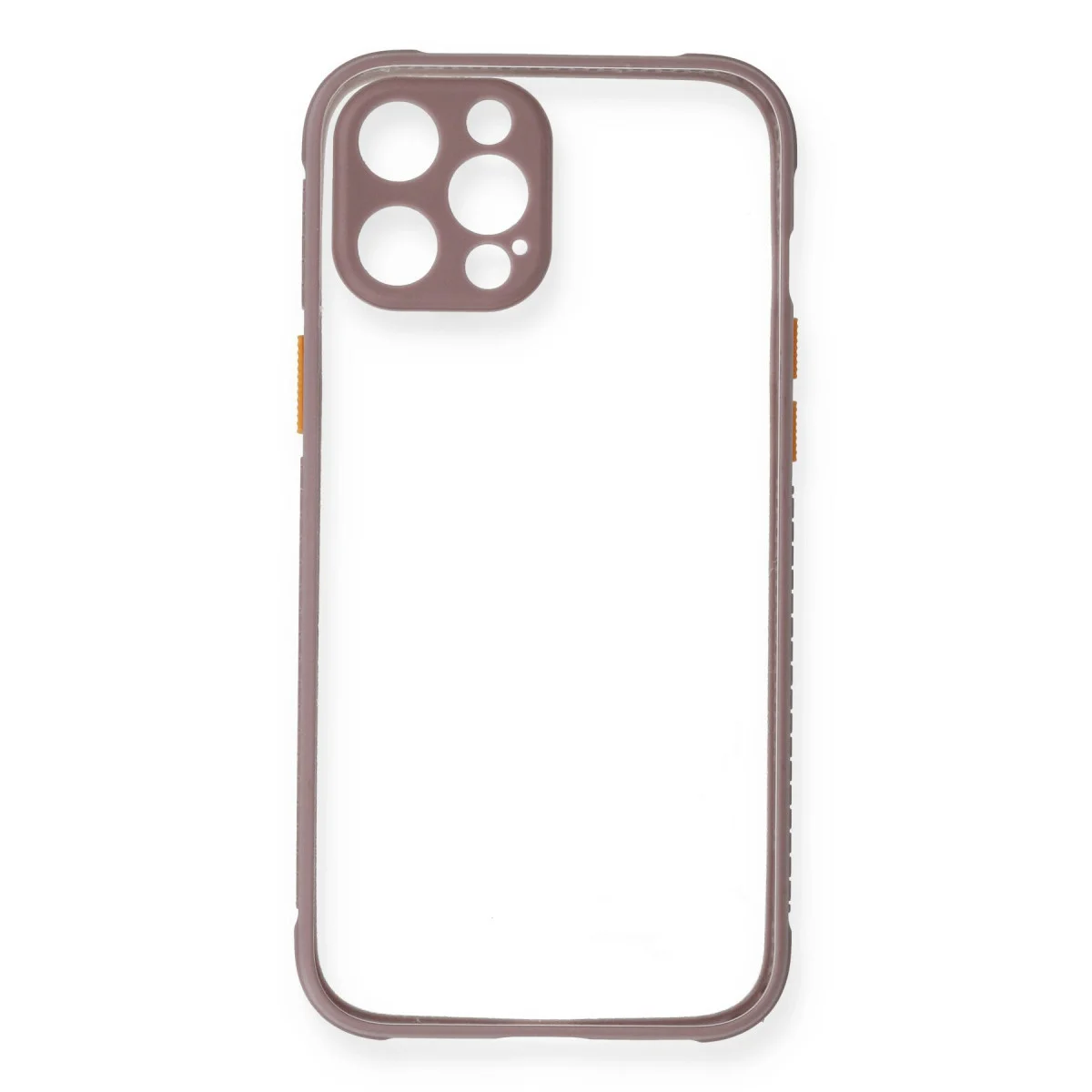 iPhone 12 Kılıf Miami Şeffaf Silikon - Açık Mor