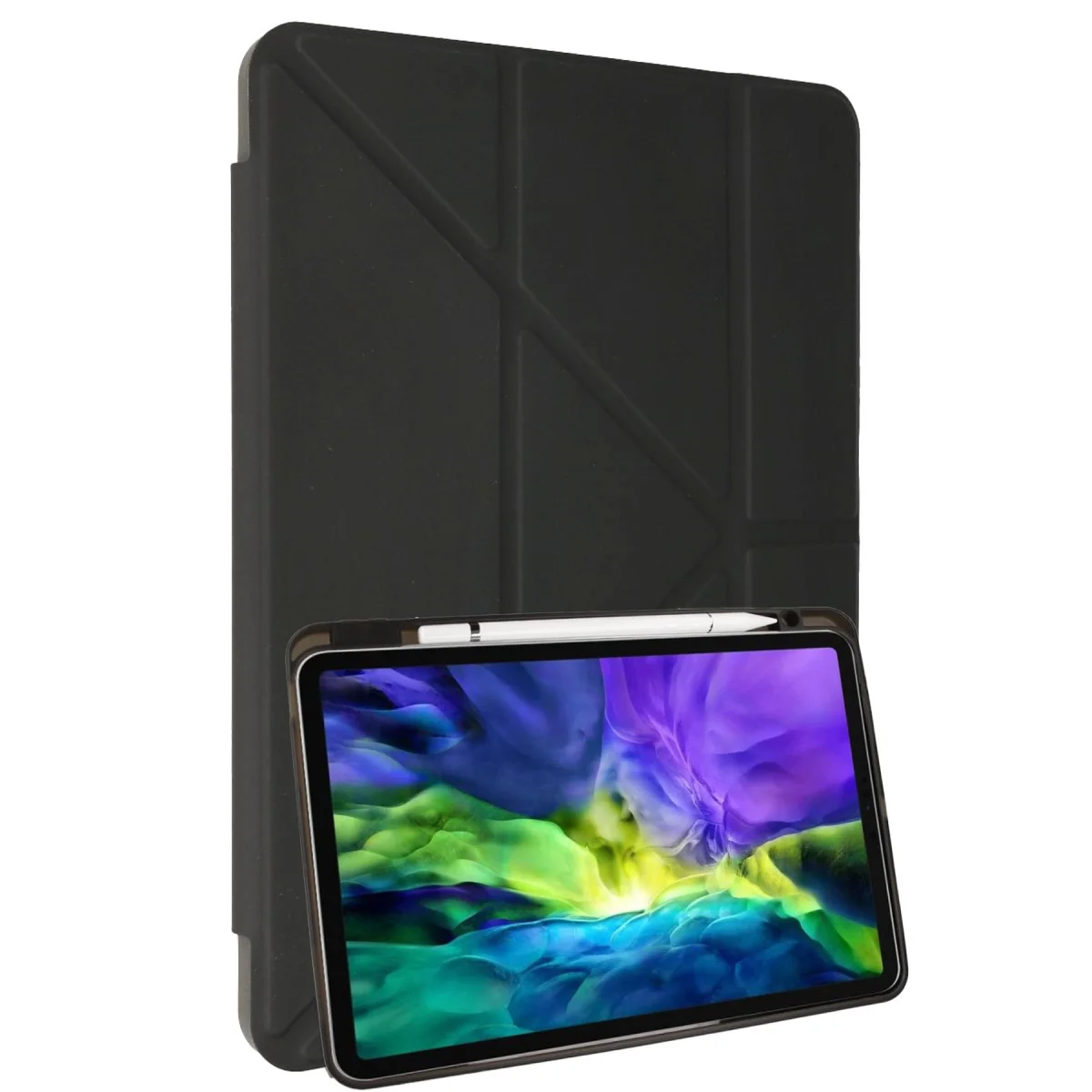 iPad Air 4 10.9 Kılıf Kalemlikli Mars Tablet Kılıfı - Koyu Gri