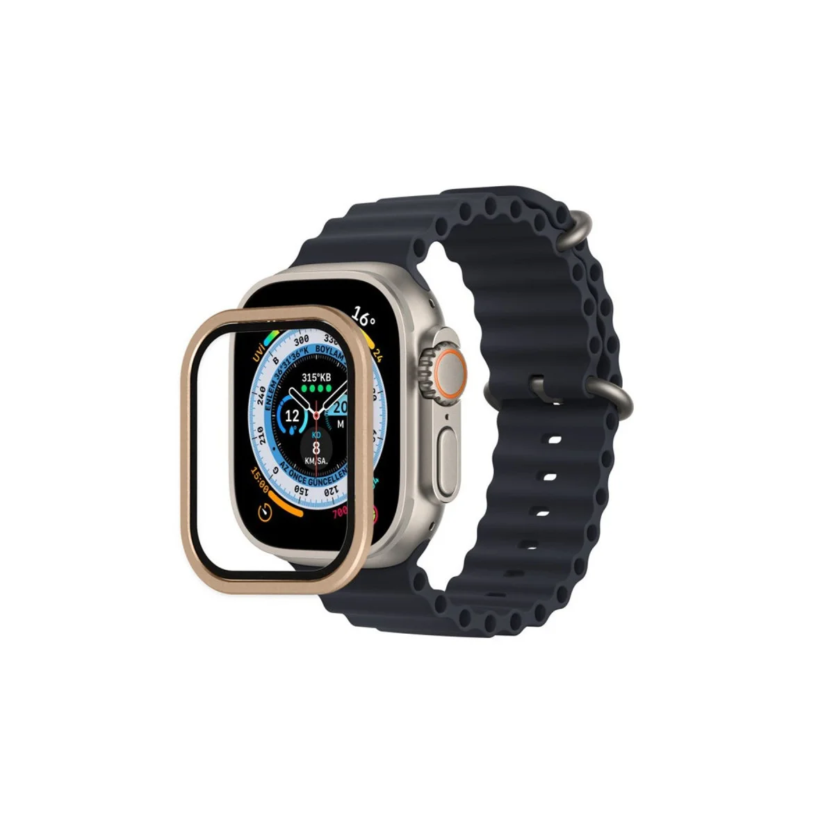 Watch Ultra 49mm Alüminyum Kasa Cam Ekran Koruyucu - Yıldız Işığı