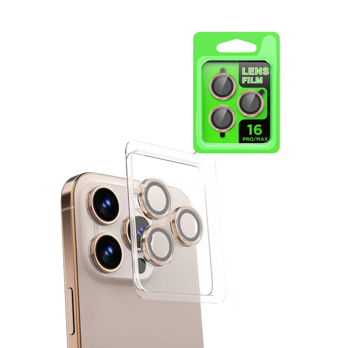 iPhone 16 Pro Max Raze Metal Kamera Lens - Natural Grey