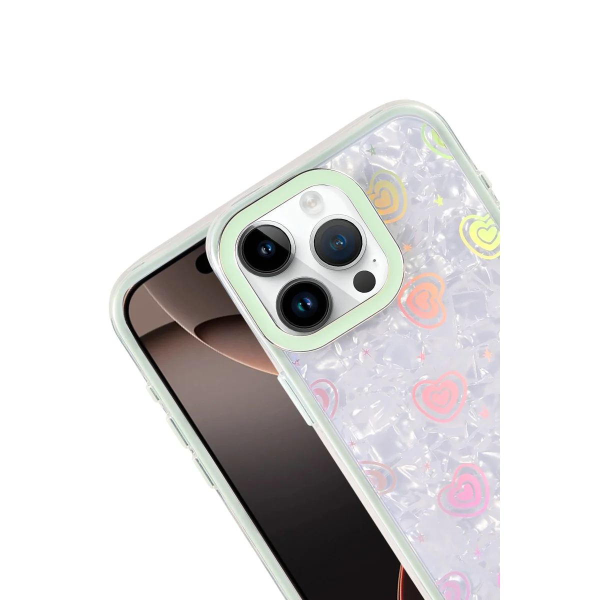 iPhone 16 Pro Max Lumi Desenli Kapak - Yeşil