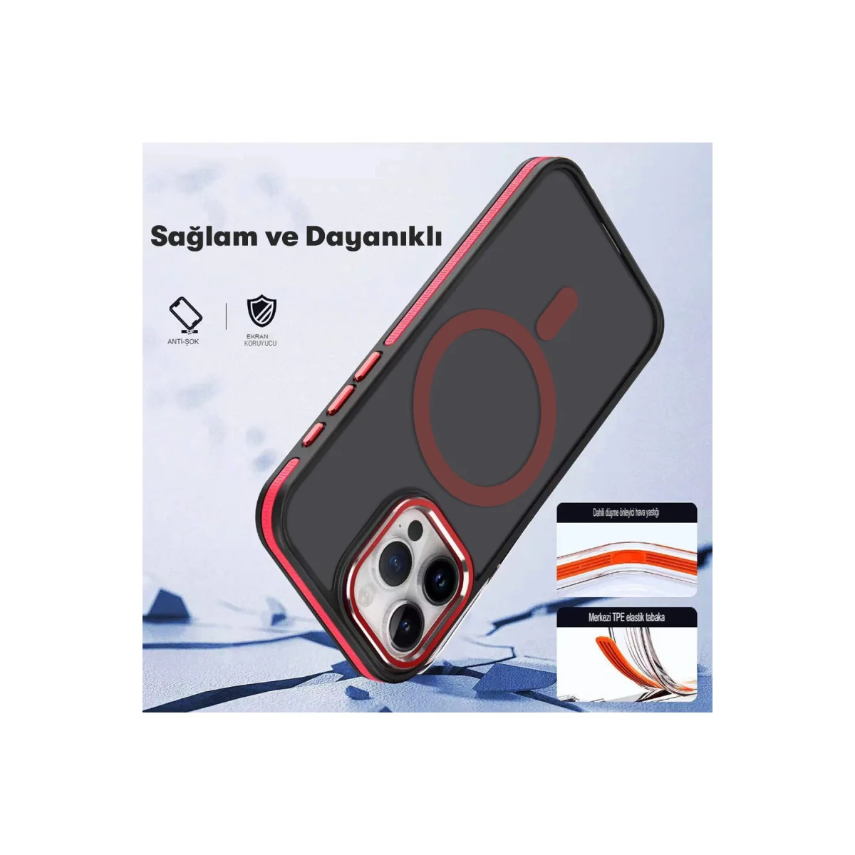 iPhone 15 Pro Winner Magsafe Kapak - Derin Mor