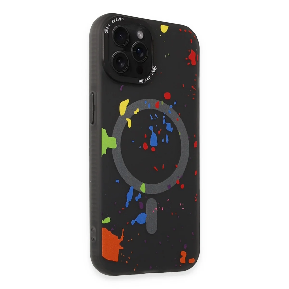 iPhone 14 Pro Colorful Magsafe Kapak - Siyah