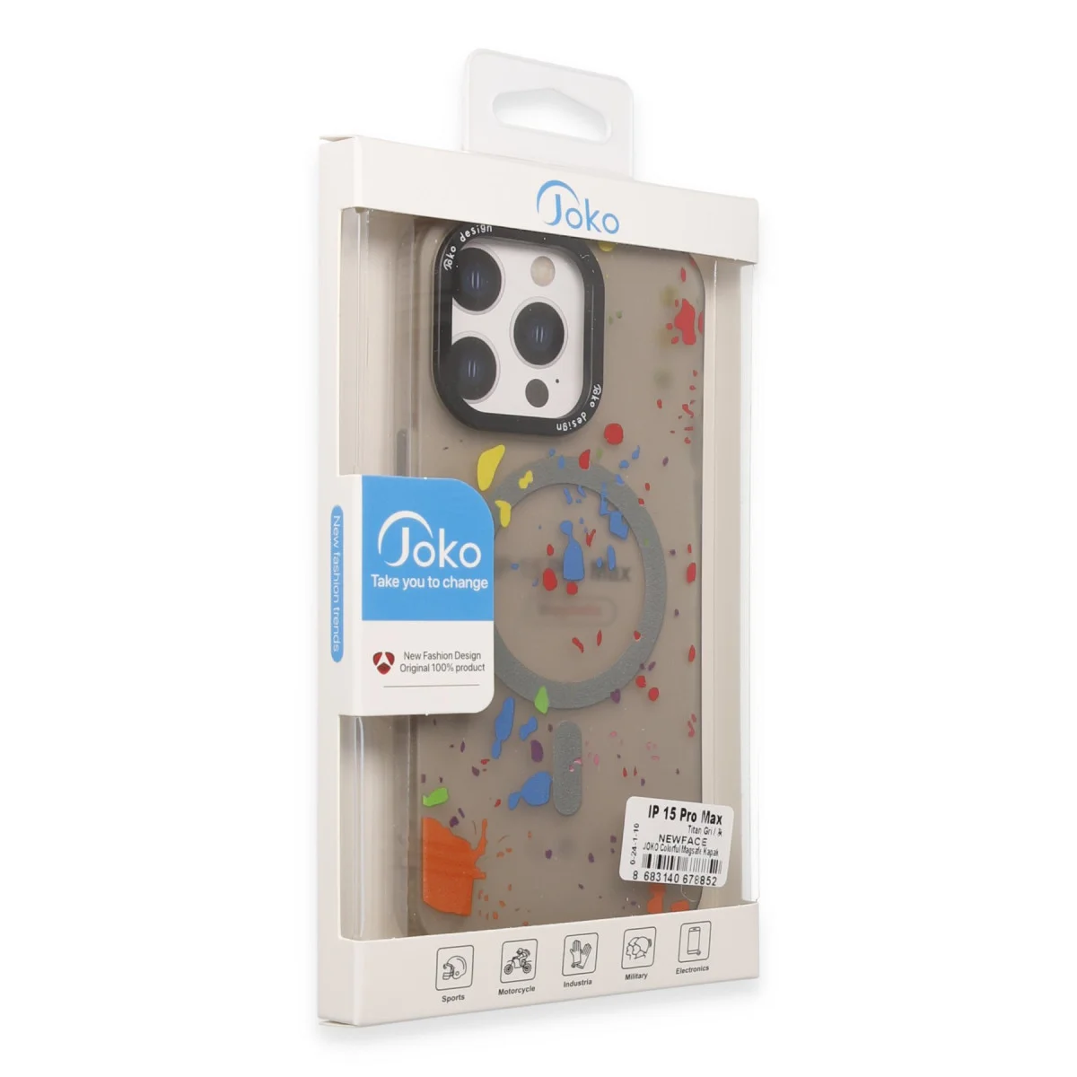 iPhone 14 Pro Colorful Magsafe Kapak - Siyah