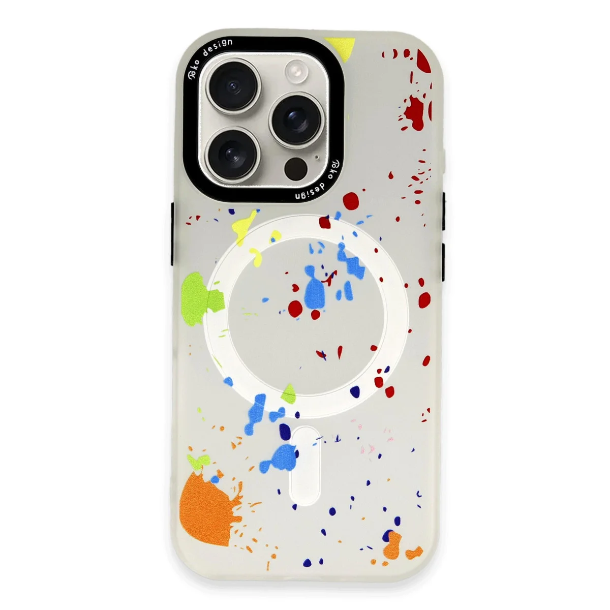 iPhone 16 Pro Max Colorful Magsafe Kapak - Şeffaf