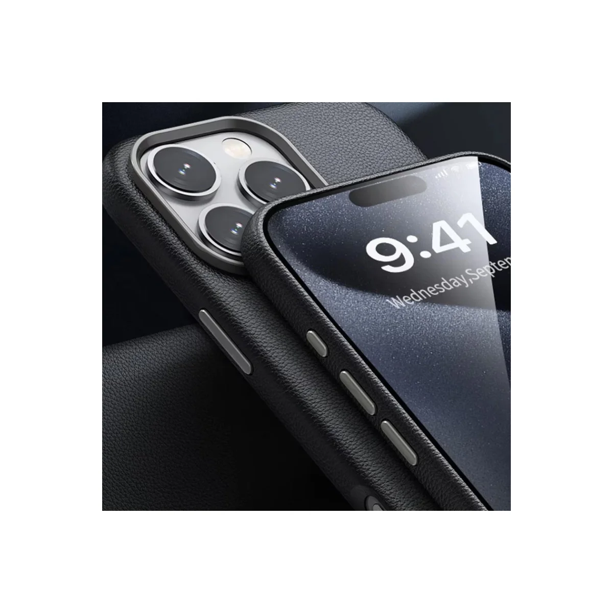 iPhone 16 Pro Max Wonder Deri Magsafe Kapak - Siyah