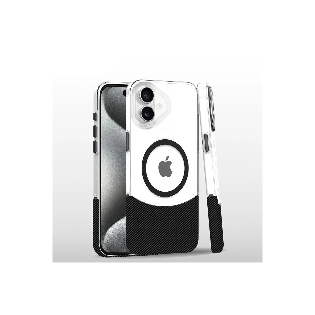 iPhone 16 Carbon Puzzle Magsafe Kapak - Siyah