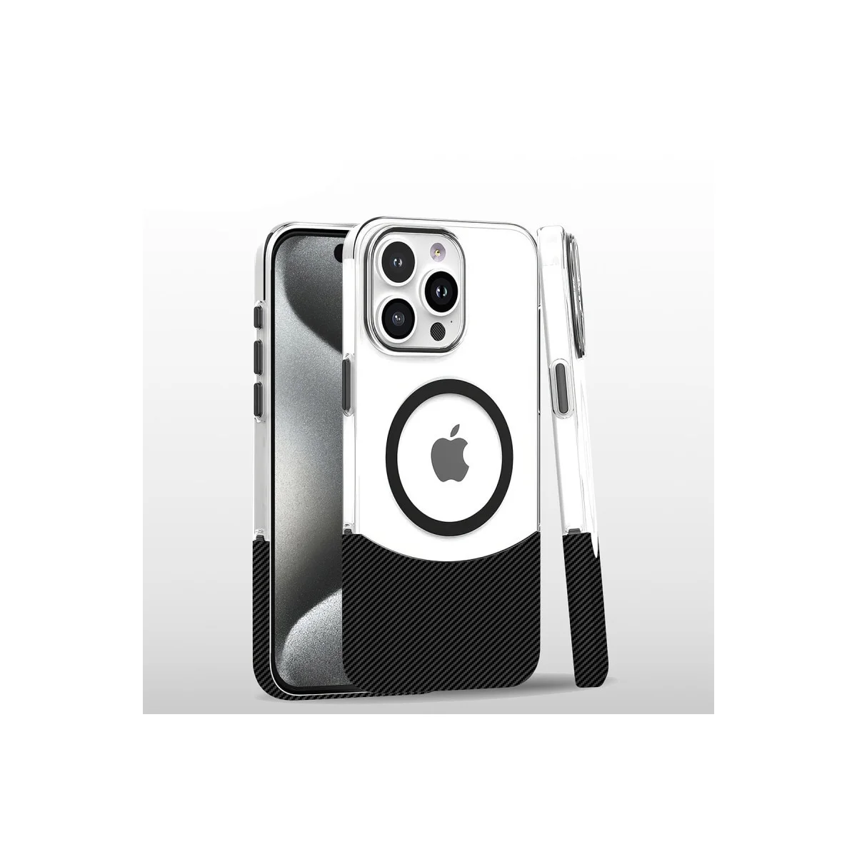 iPhone 16 Pro Max Carbon Puzzle Magsafe Kapak - Siyah