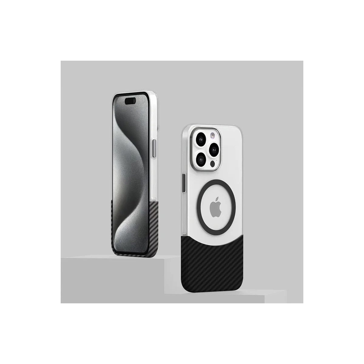 iPhone 16 Pro Max Carbon Puzzle Magsafe Kapak - Siyah