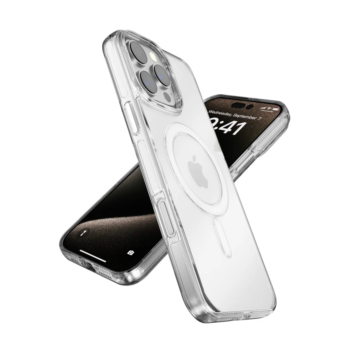 iPhone 16 Gleam PC Sert Magsafe Kılıf - Şeffaf-Siyah