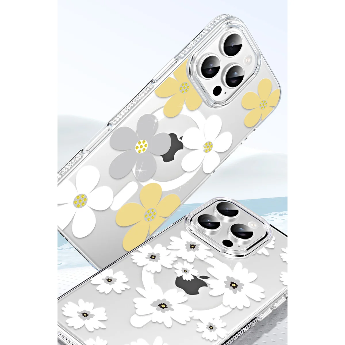 iPhone 16 Pro Max Floral Magsafe Kapak - Beyaz