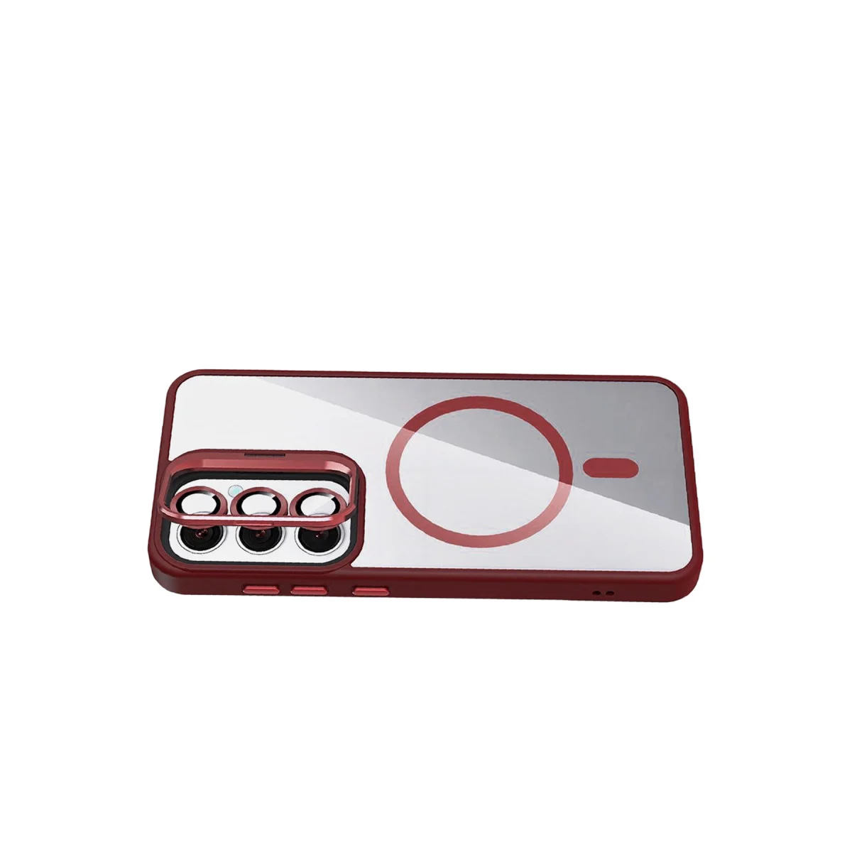 Galaxy S25 FE Remim Lensli Magsafe Standlı Kapak - Bordo