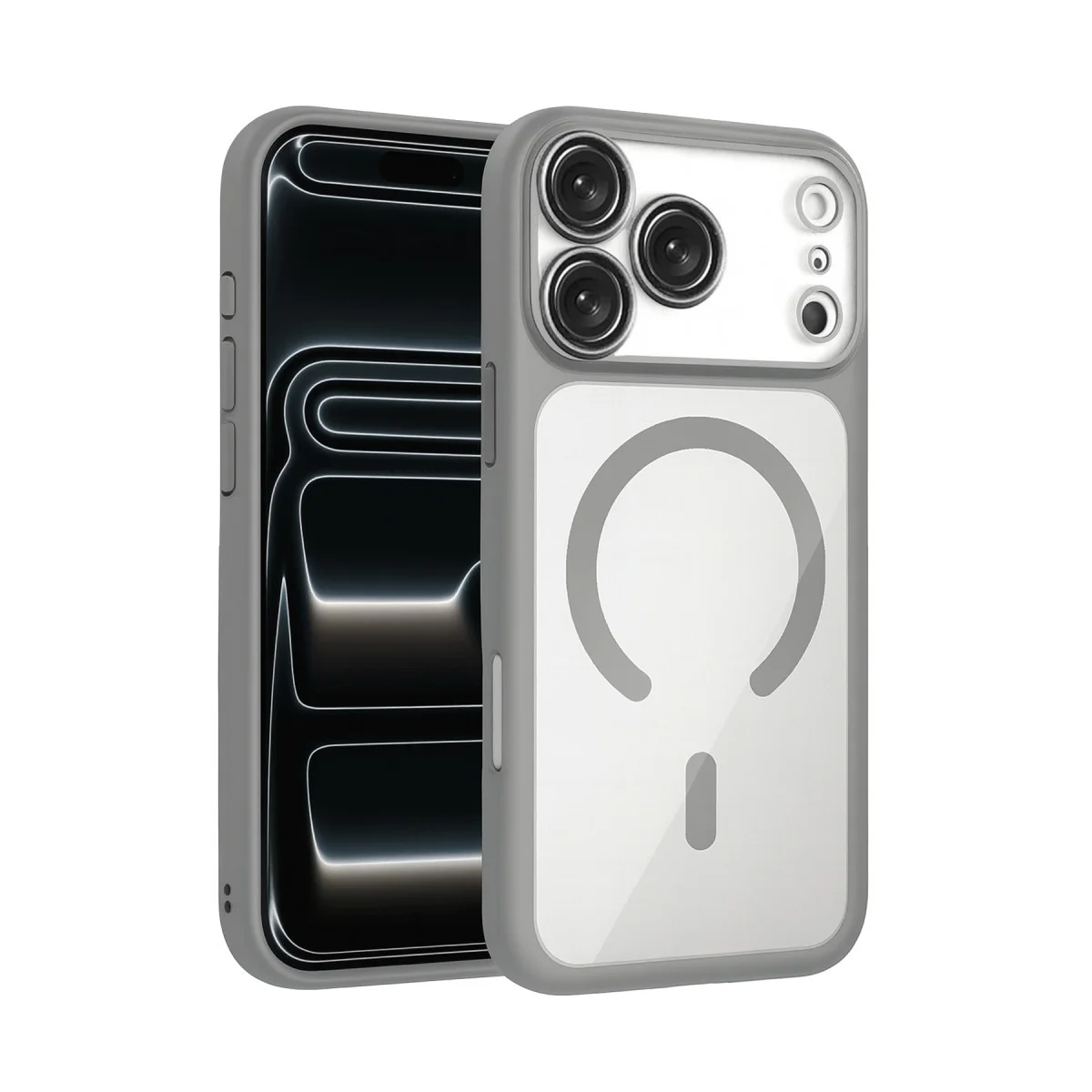 iPhone 17 Pro Max Chrome Magsafe Kapak - Gümüş