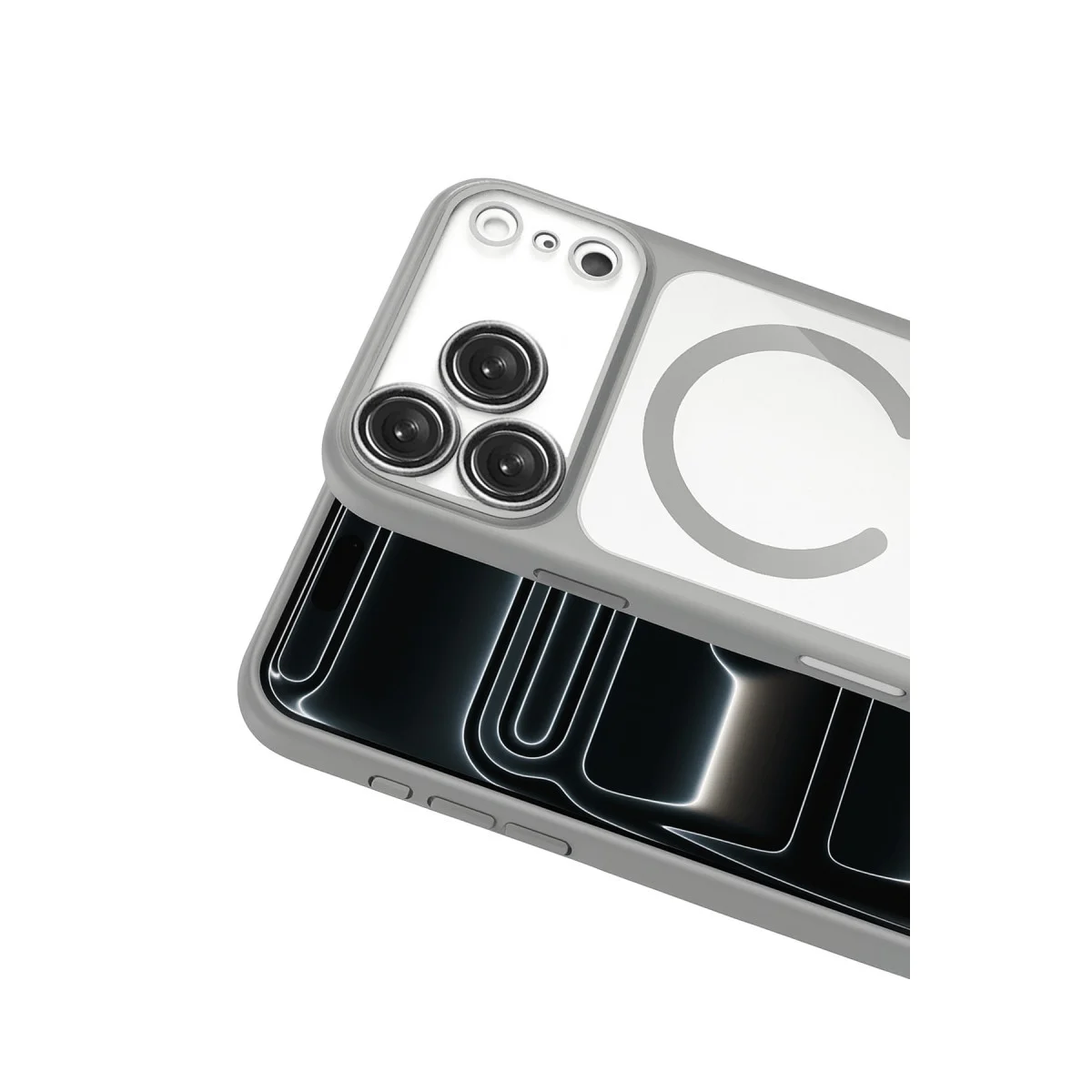 iPhone 17 Pro Max Chrome Magsafe Kapak - Gümüş