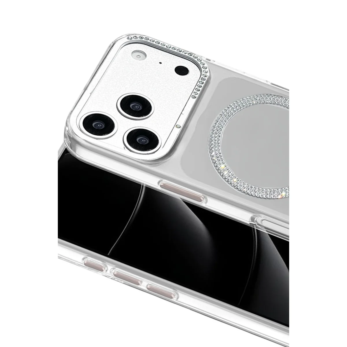 iPhone 17 Pro Max Tash Diamond Magsafe Kapak - Beyaz