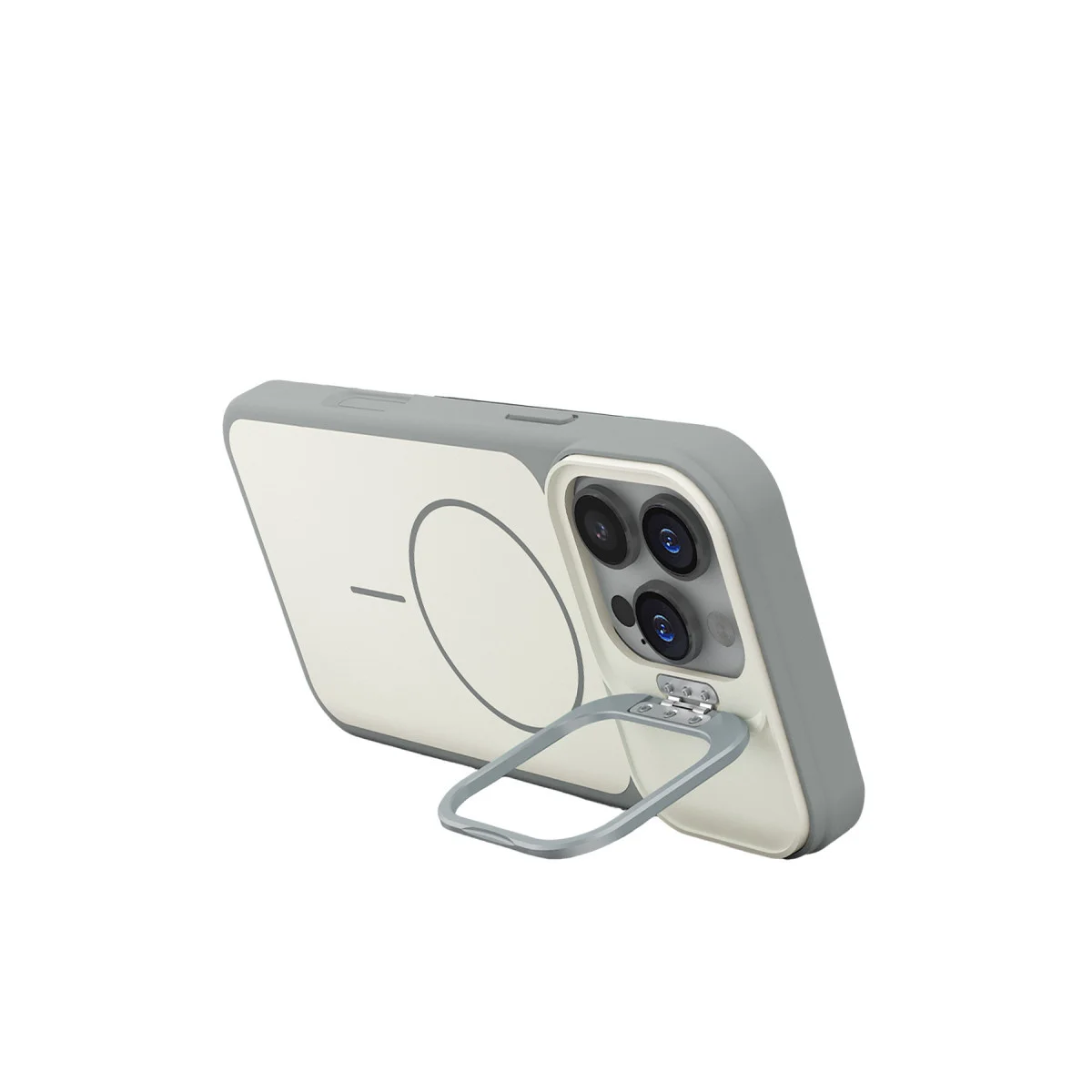 iPhone 16 Pro Max Pale Magsafe Standlı Kapak - Beyaz
