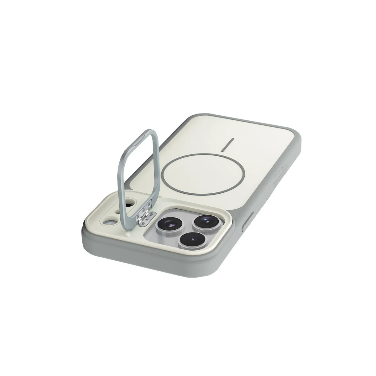 iPhone 17 Pro Pale Magsafe Standlı Kapak - Beyaz