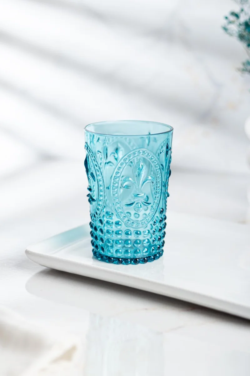Akrilik Aquamarin Tekli Kısa Bardak & Su Meşrubat Kahve Yanı Bardağı 400 ml ( Cam Değildir )