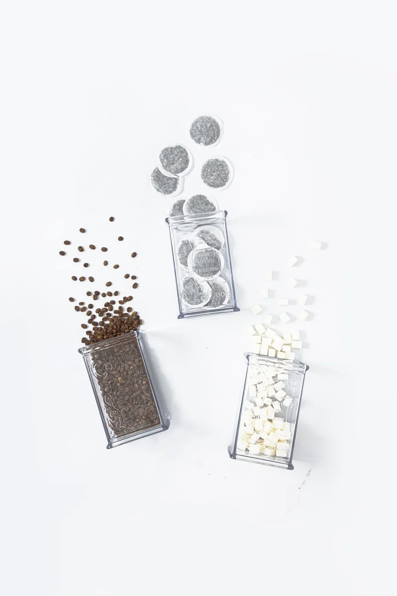 Akrilik Şeffaf Şeker Kahve Çay Kavanozu 500 Ml (Vakum Kapak )