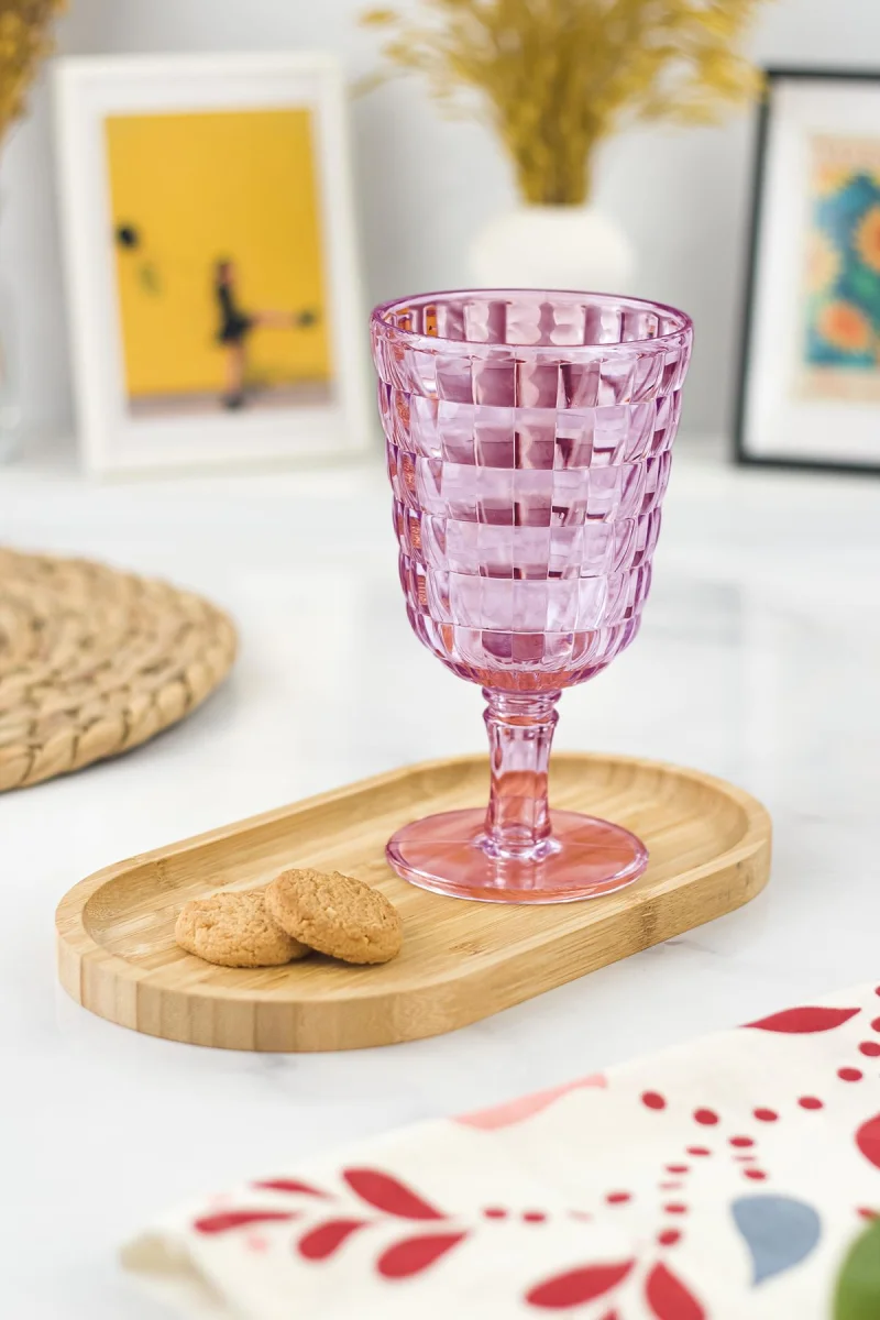 Allegra Mürdüm Kadeh Bardak - 450 ml Tekli Akrilik Malzeme - Cam Değildir Kırılmaya Dayanıklı