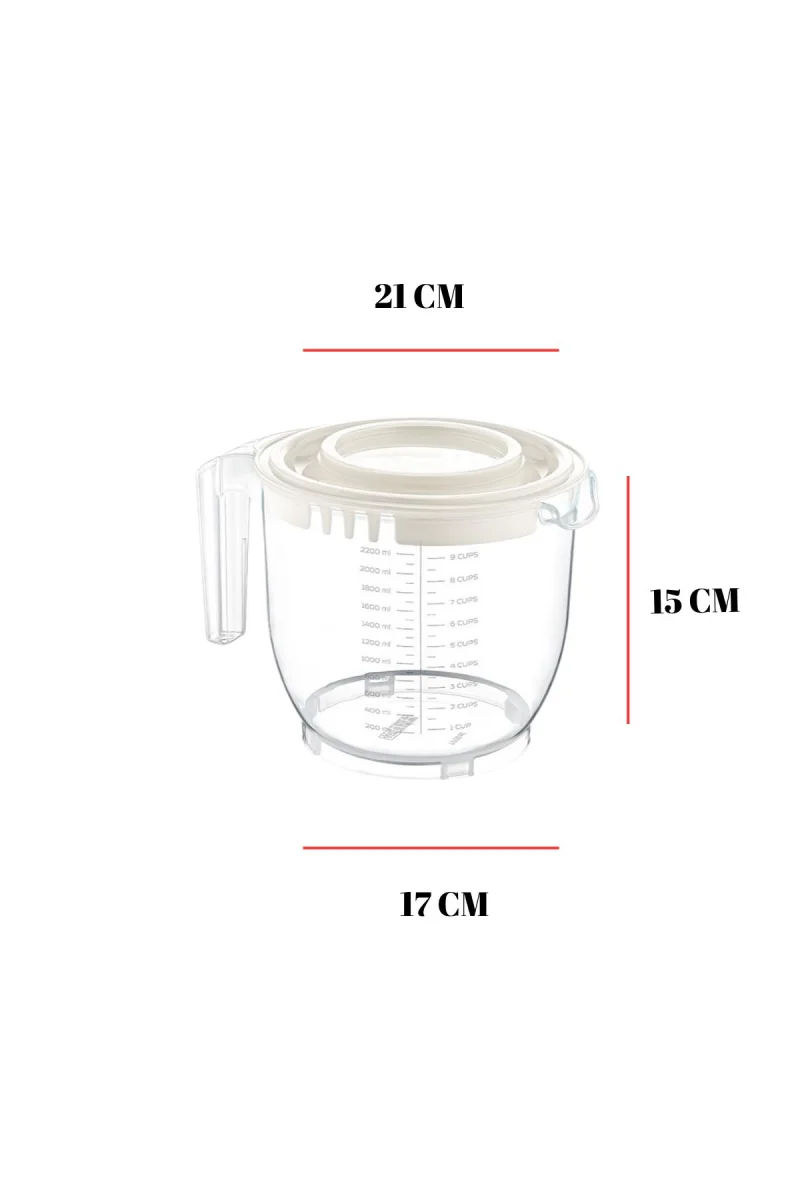 2200 Ml Mikser Kabı Mavi & Ölçü Kabı & Saklama Kabı-DNY0026