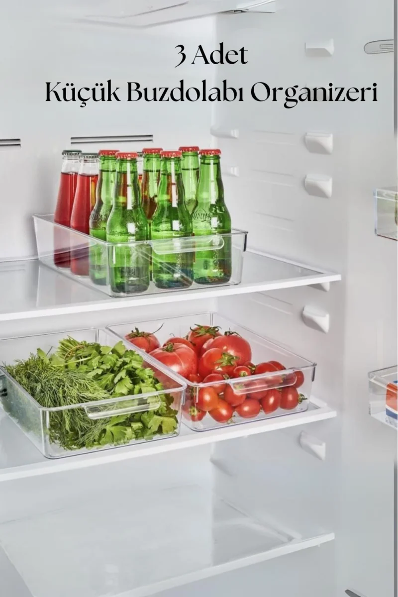 3 Lü Buzdolabı Organizeri & Buzdolabı Düzenleyici 3 lt