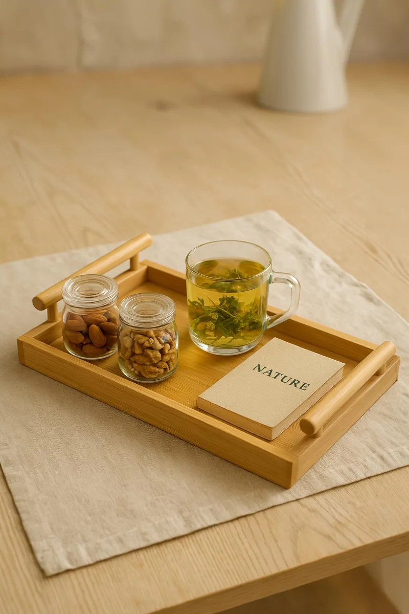 Küçük Bambu Dikdörtgen Servis Tepsisi 23,5×35 cm-ASM0572