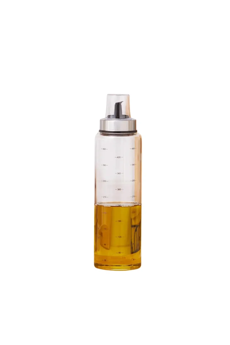 Cam Yağdanlık 500 ml Şeffaf Ölçekli Damlama Yapmaz Kapaklı