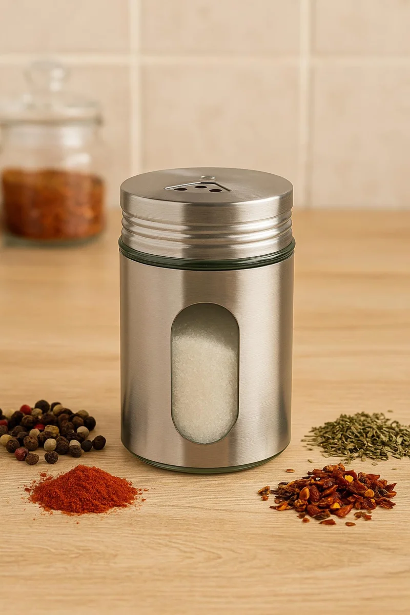 Metal Tuzluk Biberlik Baharatlık 200 ml Gri