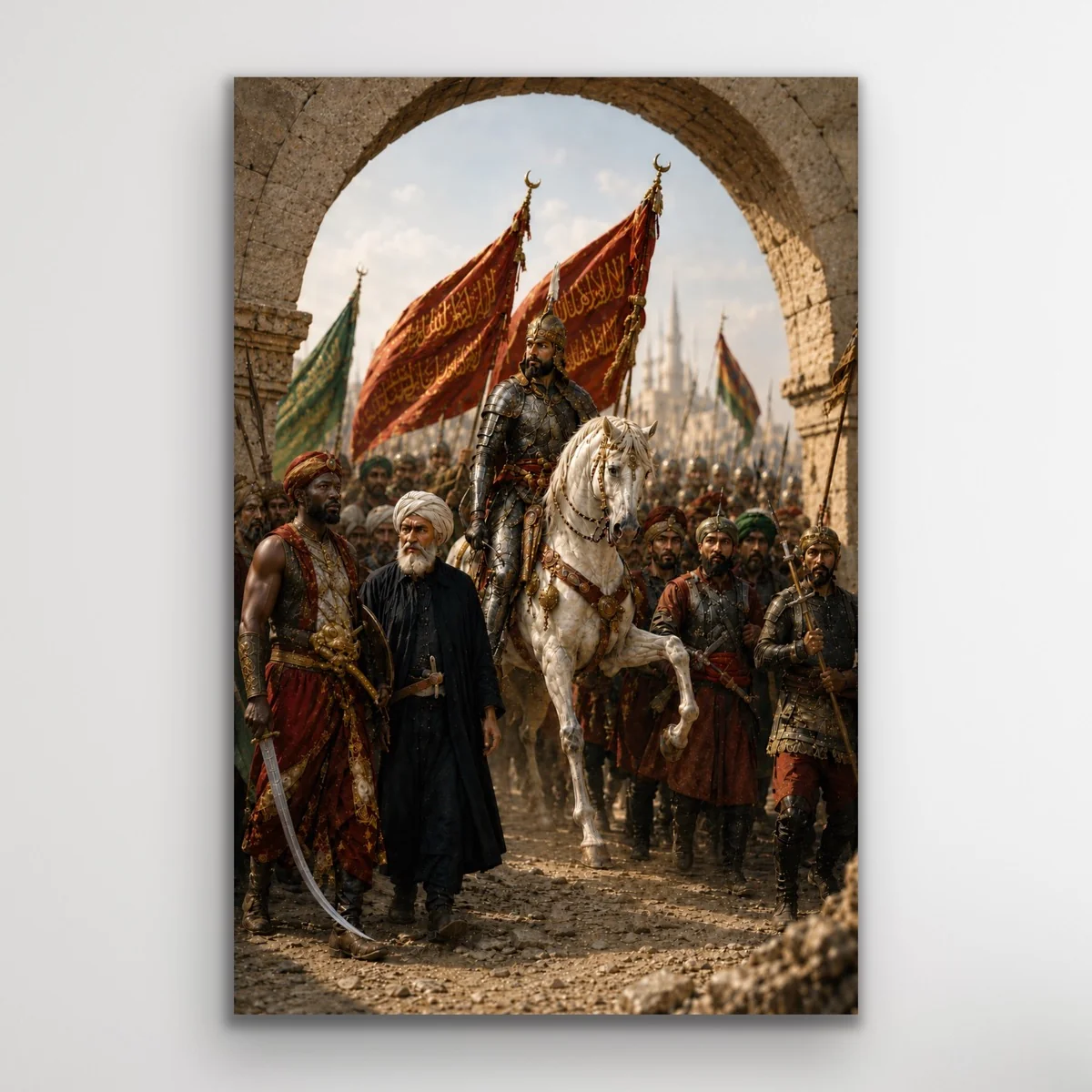 Fatih Sultan Mehmet İstanbul'un Fethi Kanvas Tablo 60X90 CM